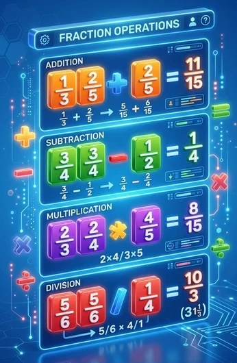 Fraction Operations Graphic