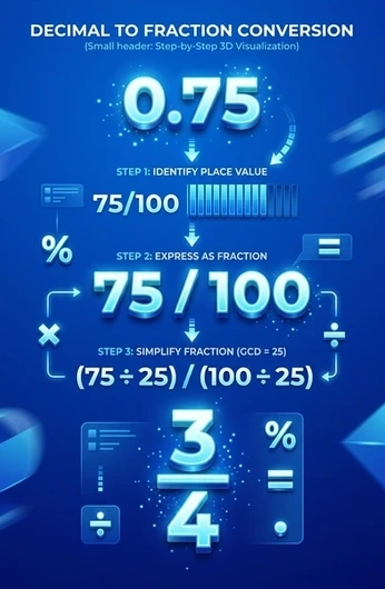 Decimal to Fraction Conversion Graphic