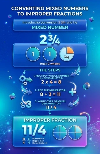 Mixed Number Conversion Graphic